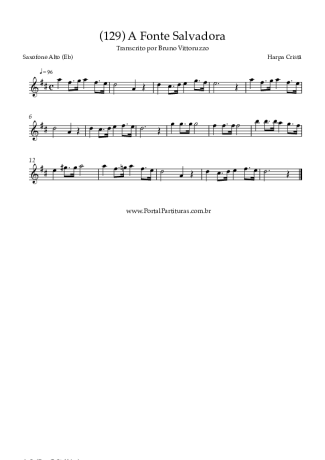 Harpa Cristã (129) A Fonte Salvadora score for Alto Saxophone
