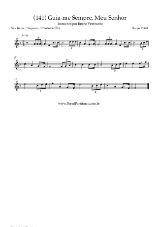 Harpa Cristã (141) Guia Me Sempre Meu Senhor score for Tenor Saxophone Soprano (Bb)
