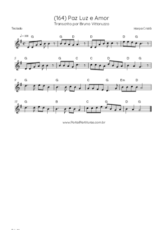 Harpa Cristã (164) Paz Luz E Amor score for Keyboard