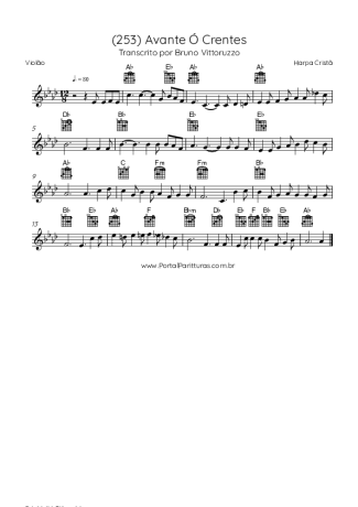 Harpa Cristã (253) Avante Ó Crentes score for Acoustic Guitar