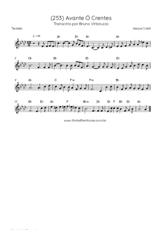 Harpa Cristã (253) Avante Ó Crentes score for Keyboard