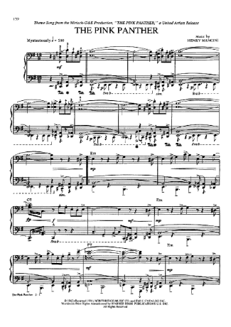 Henry Mancini  score for Piano