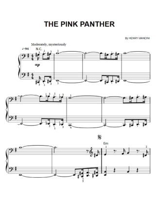 Henry Mancini  score for Piano