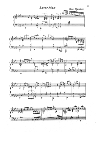 Jazz Standard Lover Man score for Piano