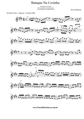 João Da Baiana  score for Tenor Saxophone Soprano (Bb)