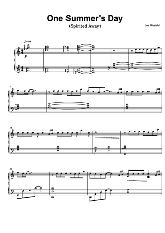 Joe Hisaishi One Summer´s Day score for Piano