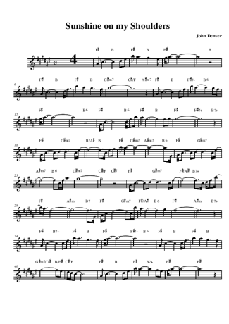 John Denver  score for Alto Saxophone