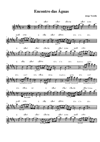 Jorge Vercillo  score for Alto Saxophone