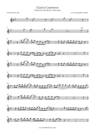 Luiz Gonzaga Súplica Cearense (feat. Fagner) score for Alto Saxophone