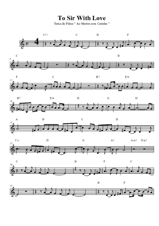 Lulu To Sir With Love (Tema do Filme Ao Mestre com Carinho) score for Tenor Saxophone Soprano (Bb)