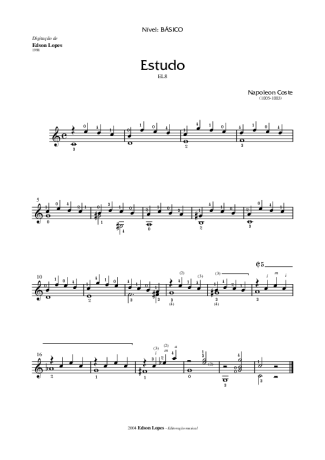 Napoléon Coste Estudo Op. 51 Nr 3 score for Acoustic Guitar