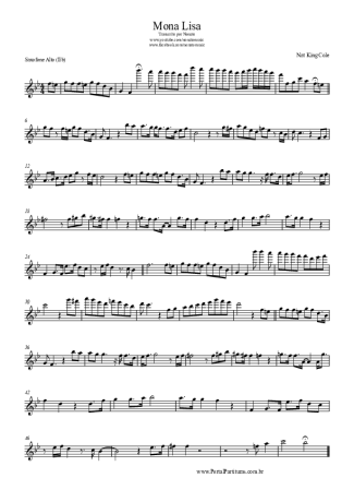 Nat King Cole  score for Alto Saxophone