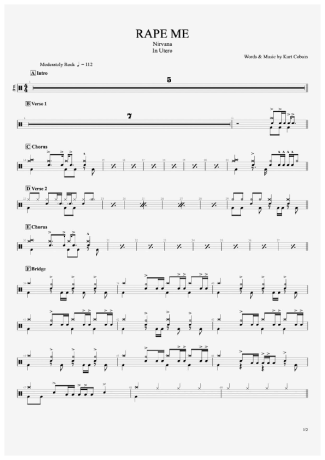 Nirvana  score for Drums