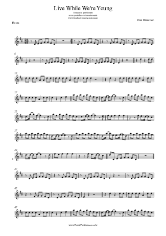 One Direction  score for Flute