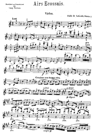 Pablo de Sarasate Airs Ecossais score for Violin