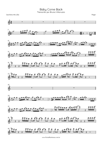 Player  score for Alto Saxophone