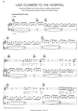 Radiohead  score for Piano