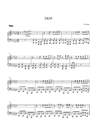 Rihanna S&M score for Piano