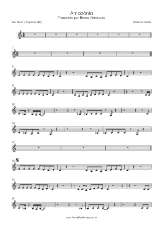 Roberto Carlos  score for Tenor Saxophone Soprano (Bb)