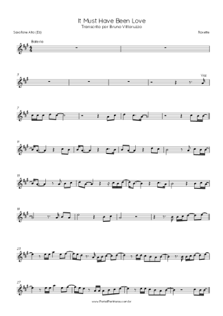 Roxette  score for Alto Saxophone