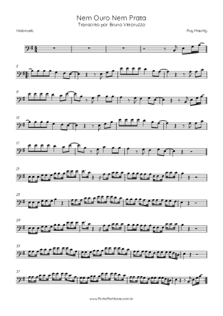 Ruy Maurity Nem Ouro Nem Prata score for Cello