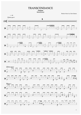 Santana  score for Drums