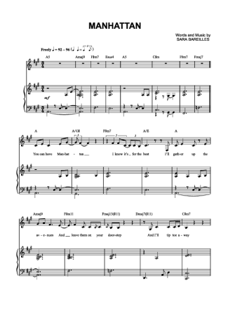 Sara Bareilles Manhattan score for Piano