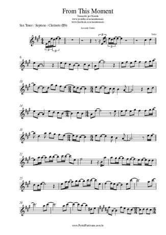 Shania Twain From This Moment score for Tenor Saxophone Soprano (Bb)
