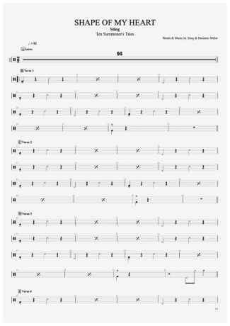 Sting Shape Of My Heart score for Drums