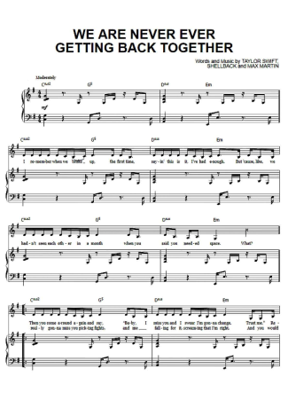 Taylor Swift  score for Piano