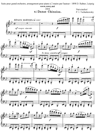 Tchaikovsky Danse Chinoise (The Nutcracker Suite) score for Piano