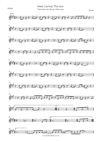 The Beatles Here Comes The Sun score for Violin