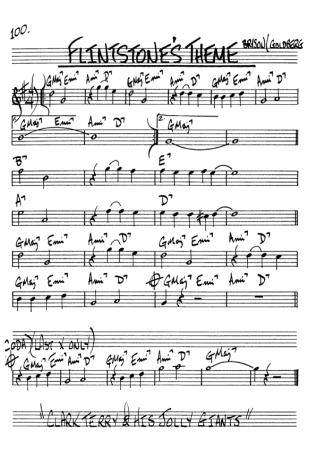 The Real Book of Jazz Flintstones Theme score for Alto Saxophone