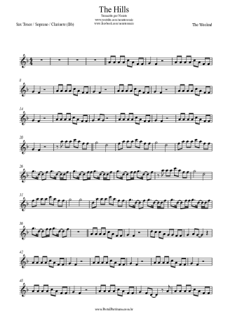 The Weeknd  score for Clarinet (Bb)