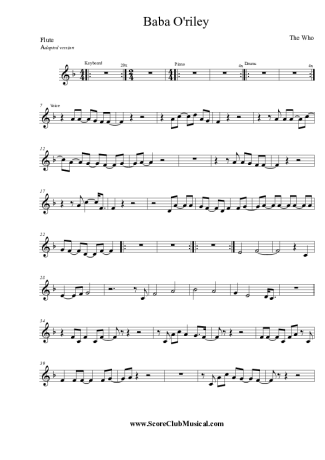 The Who  score for Flute