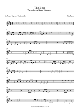 Tina Turner  score for Clarinet (Bb)