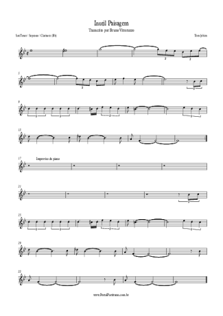 Tom Jobim Inútil Paisagem score for Tenor Saxophone Soprano (Bb)