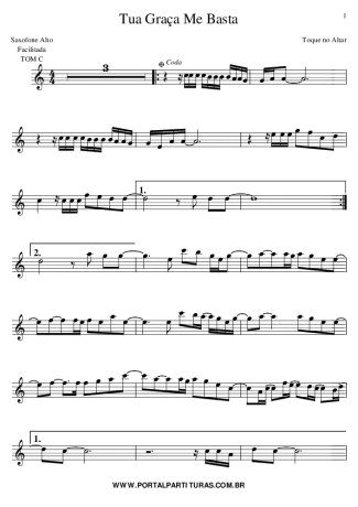 Toque no Altar  score for Alto Saxophone