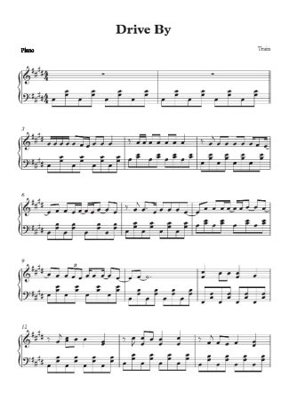 Train Drive By score for Piano