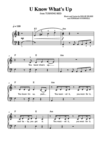 Turning Red  score for Piano