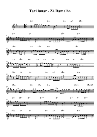 Zé Ramalho Taxi Lunar score for Tenor Saxophone Soprano (Bb)