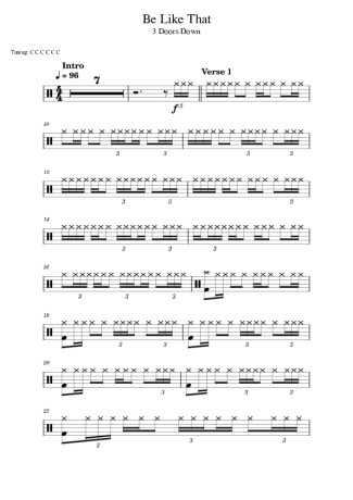 39953 Sheet music - Be Like That - Drums
