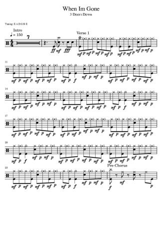 38264 Sheet music - When I´m Gone - Drums