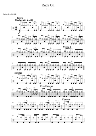 41237 Sheet music - Rock On - Drums