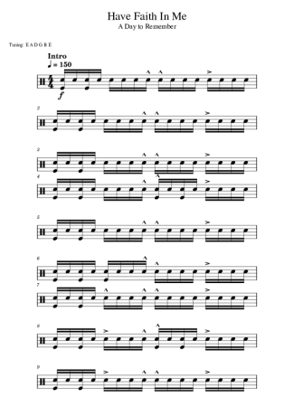 40316 Sheet music - Have Faith In Me - Drums