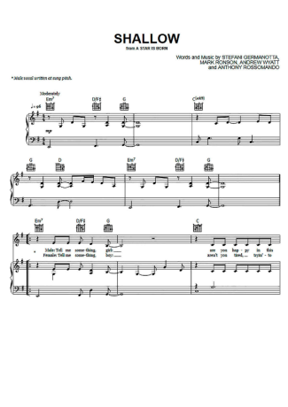30530 Sheet music - Shallow - Piano