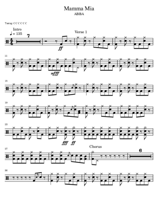 37497 Sheet music - Mamma Mia - Drums