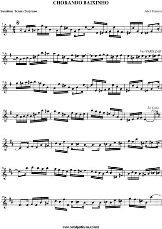 27744 Sheet music - Chorando Baixinho - Clarinet (Bb)