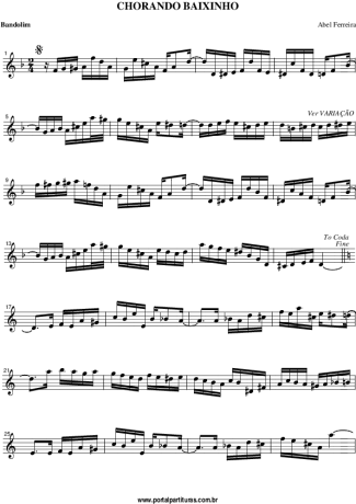 777 Sheet music - Chorando Baixinho - Mandolin