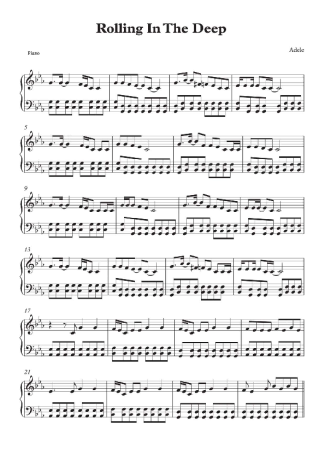 674 Sheet music - Rolling in The Deep - Piano